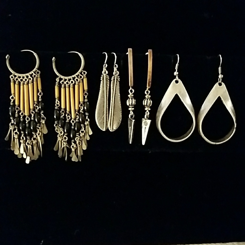 4 pairs boho hippie gypsy earrings